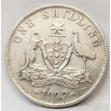AUSTRALIA 1922 . ONE 1  SHILLING . FULL ADVANCE AUSTRALIA